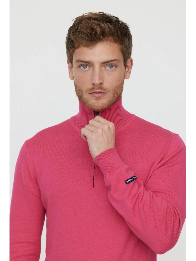 Lee Cooper   Pull manches longues coton regular CAPIR   Rose fushia