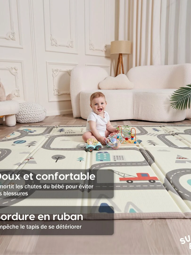 Tapis de Jeu en mousse  épais et pliable pour enfants   SEA XXL   SUPERBE BEBE   Bleu outremer