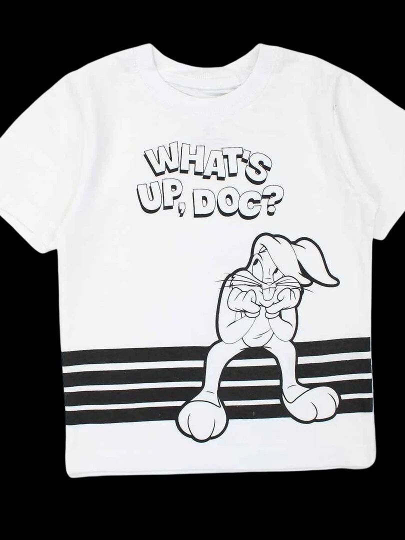 Looney Tunes Ensemble T shirt short garçon Imprimé Looney Tunes Blanc