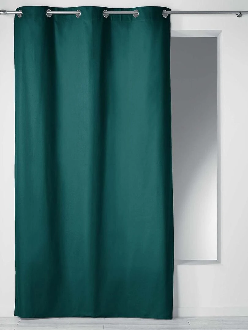 Rideau uni coloré Vert foncé