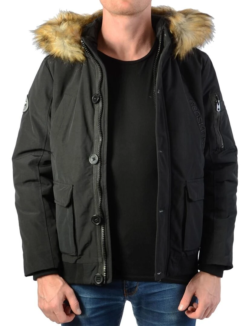 Blouson Redskins Junior Imitation Fourure Los Angeles   Noir