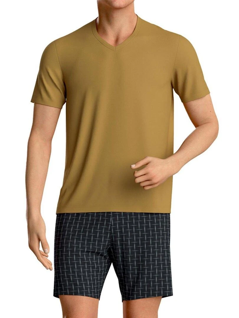 Ensemble pyjama court Boulevard Beige