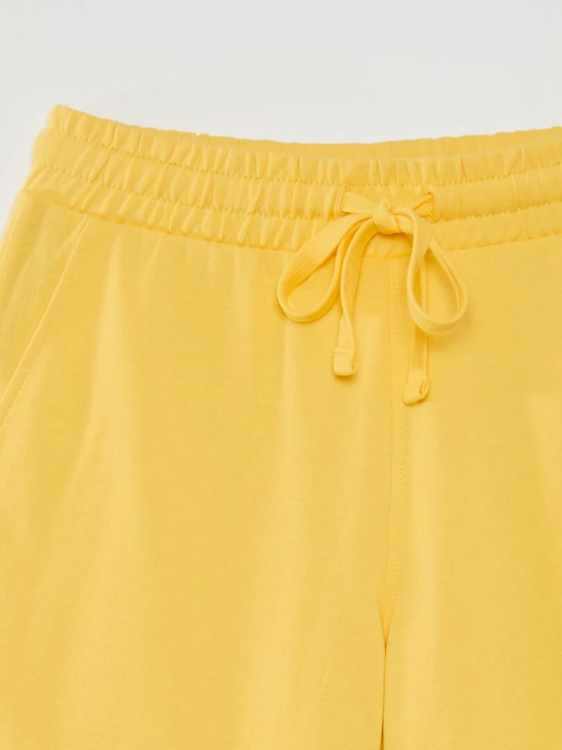 Short uni en molleton   Jaune
