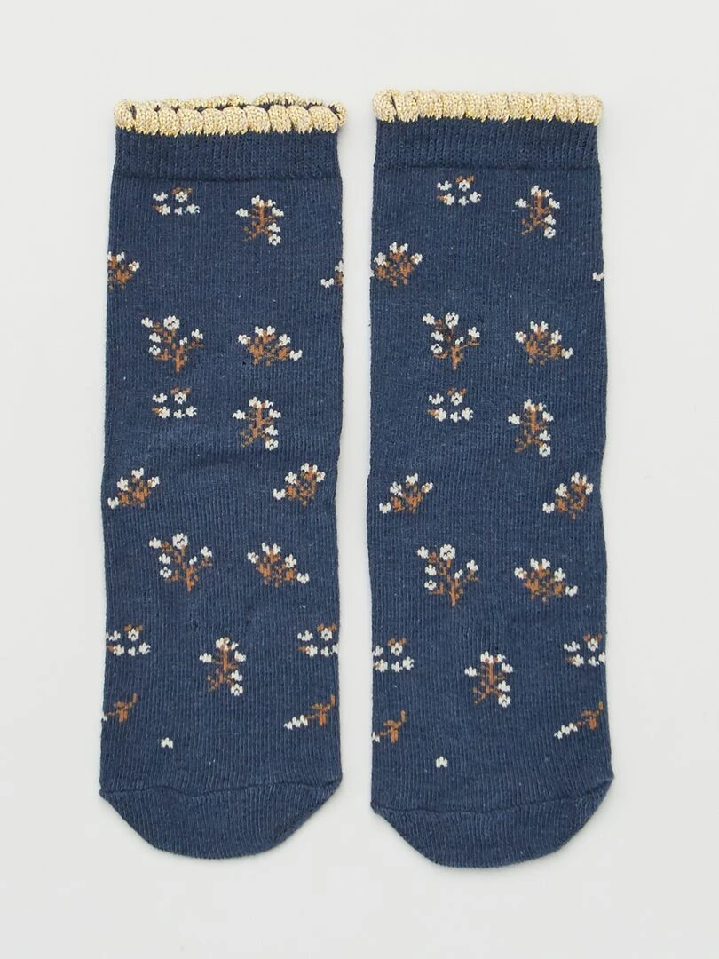 Lot de 5 paires de chaussettes imprimées Vert/beige/bleu