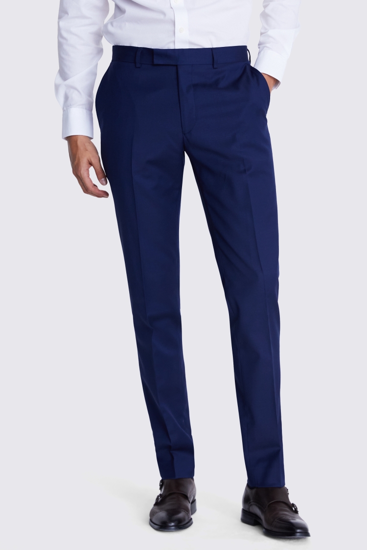 Tailored Fit Navy Twill Trousers Buy Online at Moss