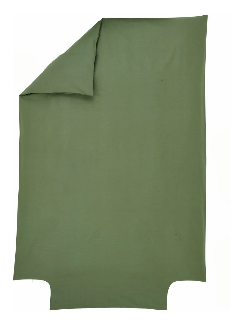 Housse de couette Coton Bio 57 fils 'P'tit Basile' Vert kaki