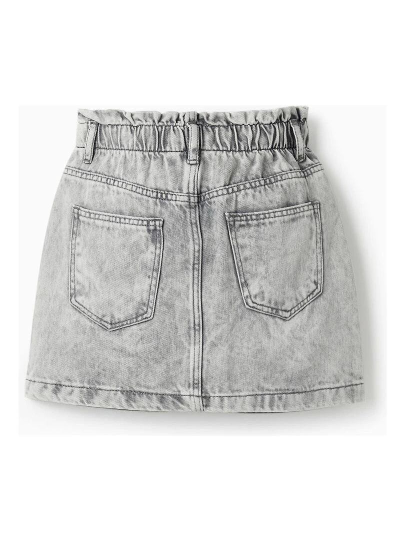 Jupe en jean en coton avec taille paperbag pour fille THE WAVE TRIBE Gris