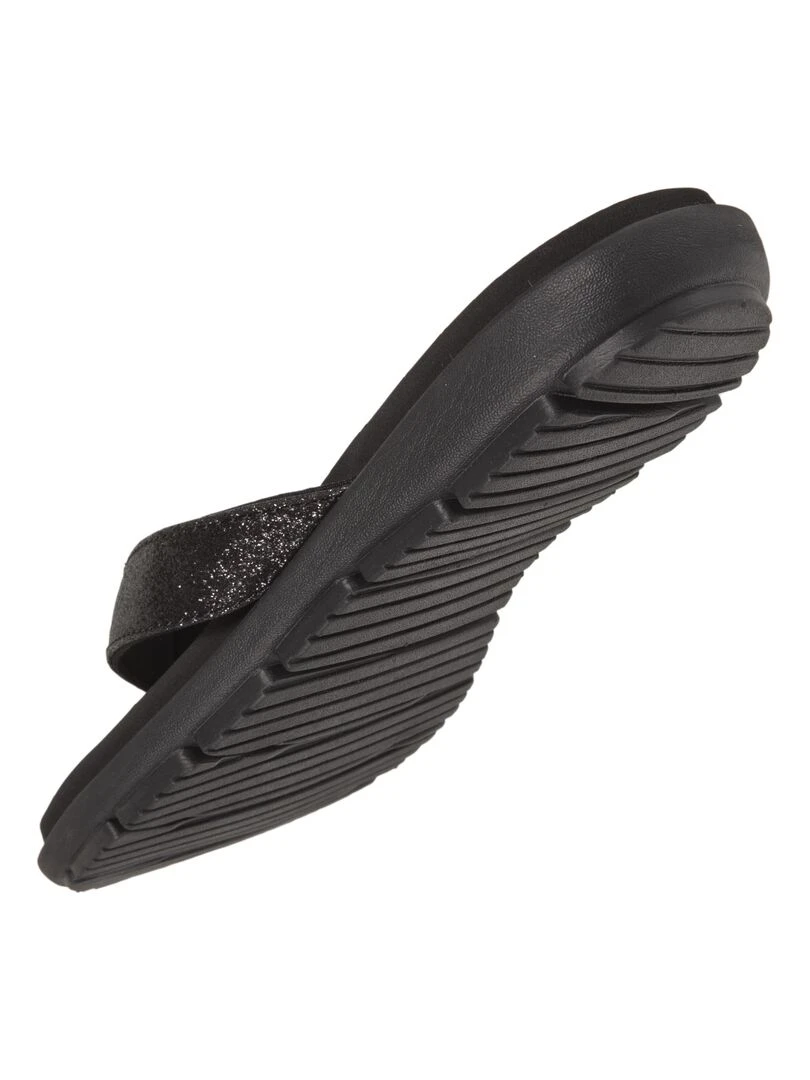 Tongs sport Femme confort tige paillettes Noir   Noir