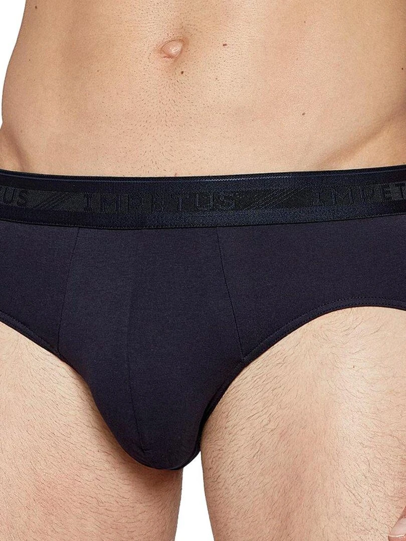 Pack 2 slips uni et imprimé en coton Azurite   Bleu