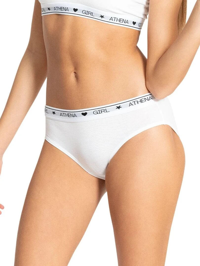 Lot de 2 slips fille Coton Ultra Doux   Fille   Blanc Violet