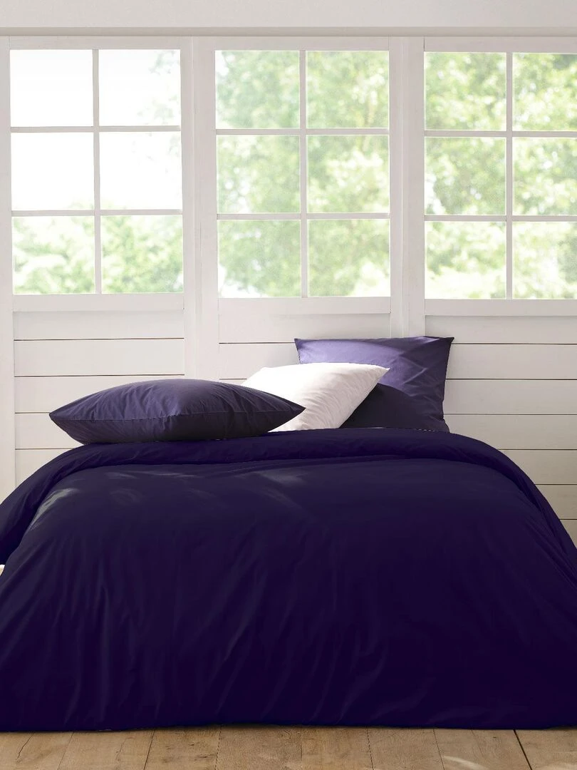 Housse de couette en percale de coton Bleu marine