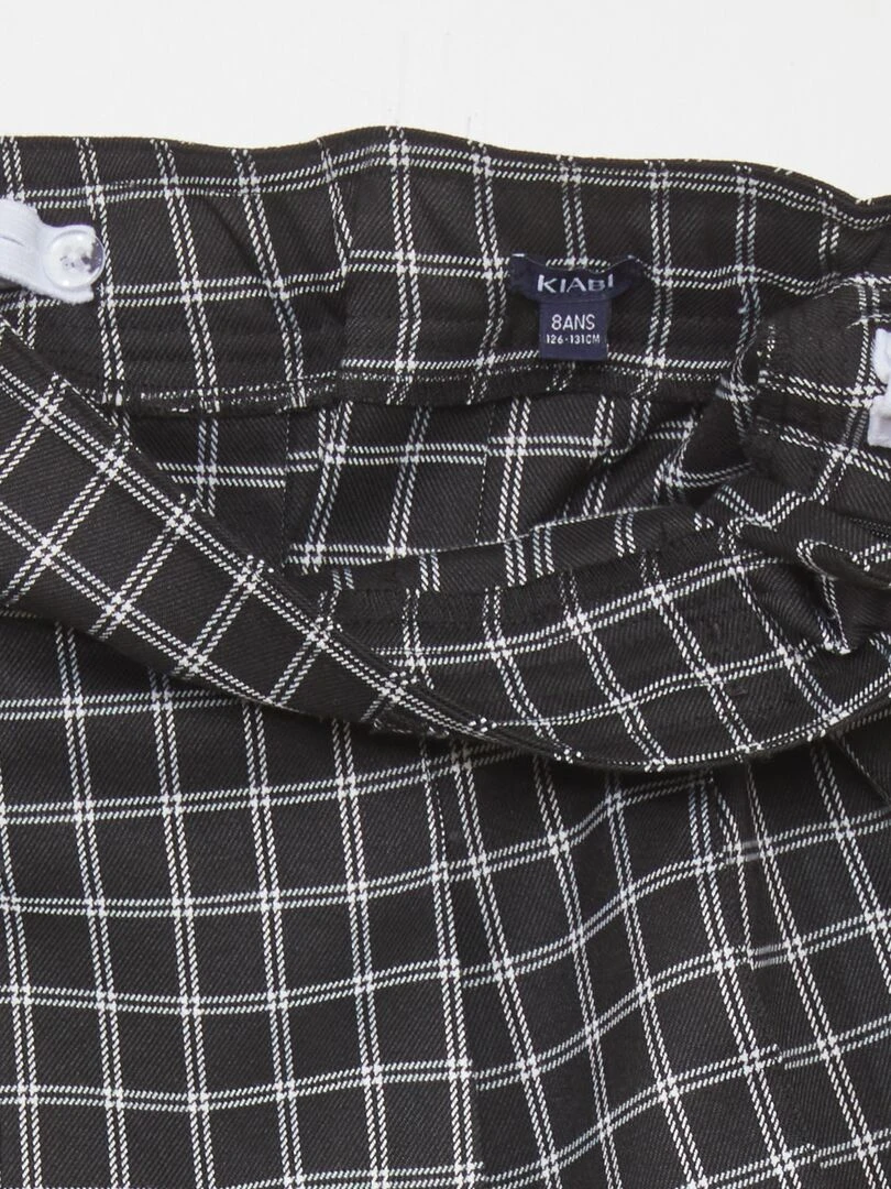 Jupe courte à carreaux   Noir à carreaux