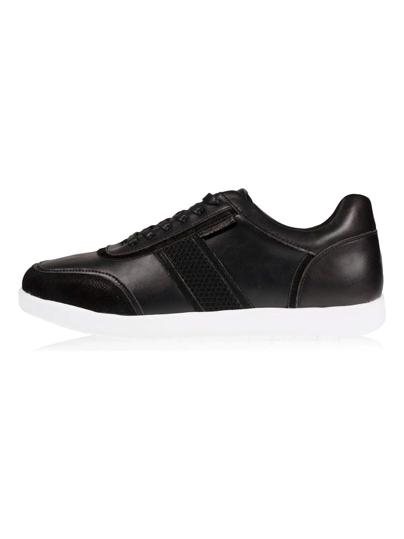 Baskets Confort Homme Mix matière Noir   Noir