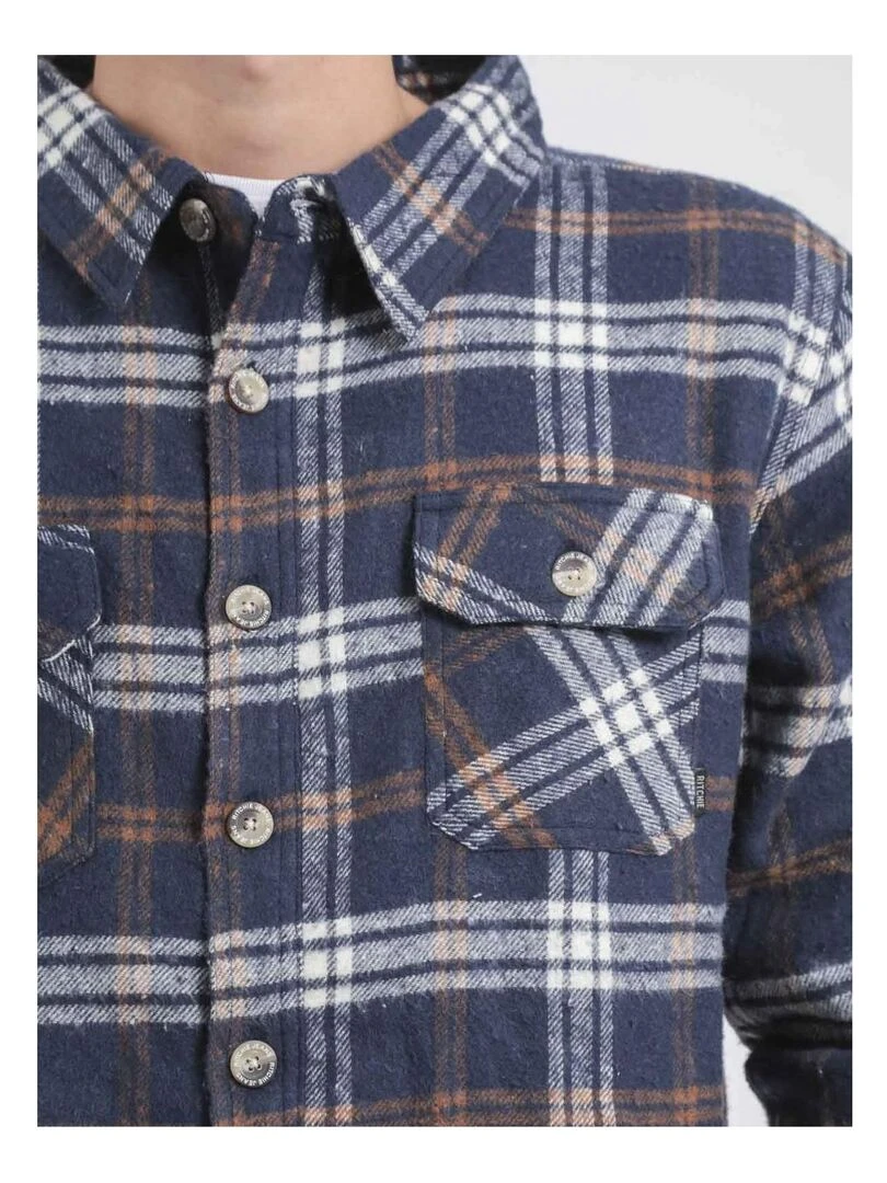 Surchemise manches longues carreaux TORANOL   Bleu marine
