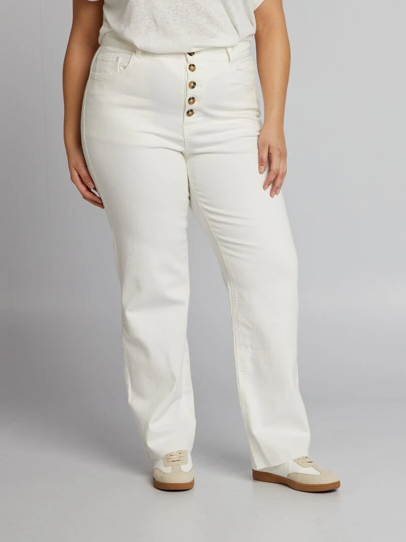 Pantalon denim wide leg Blanc