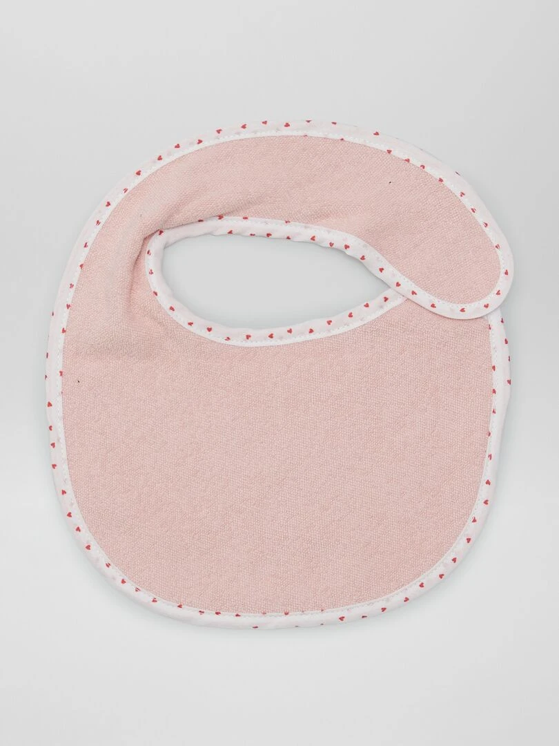 Lot de 7 bavoirs éponge à scratch   Rose