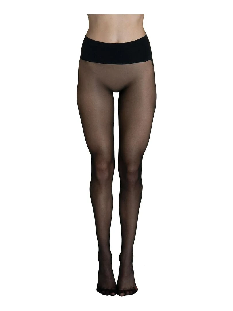Collants 15 DEN sans coutures ceinture 10cm Invisible Noir