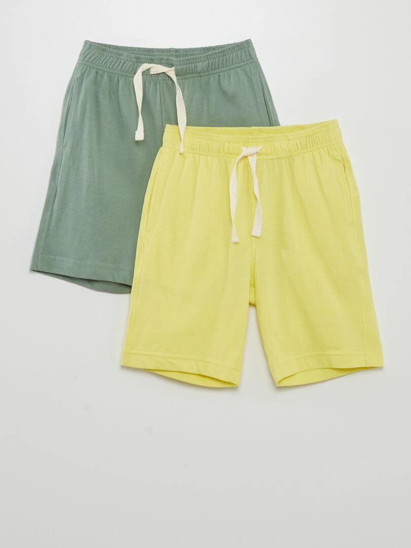 Lot de 2 shorts unis Jaune