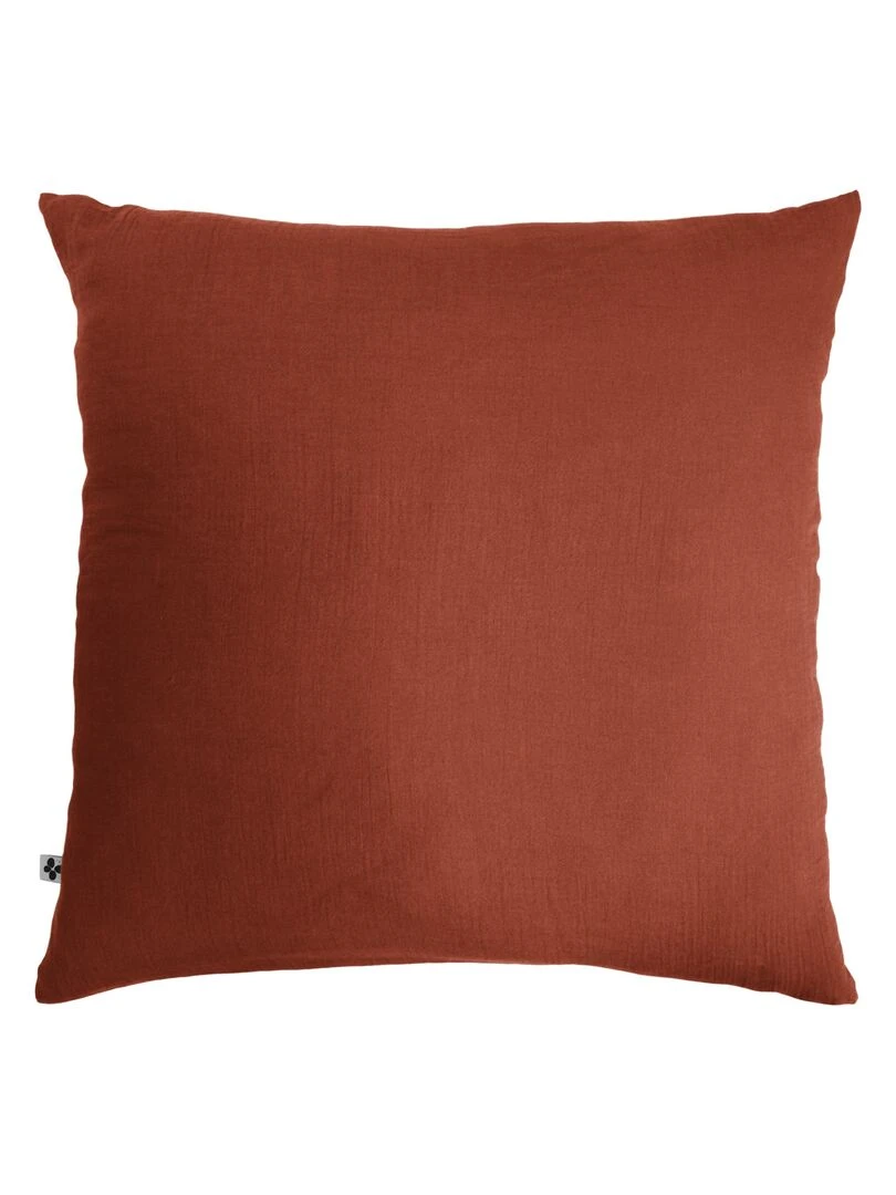 Taie d'oreiller Double Gaze Coton Collection Gaia Marron