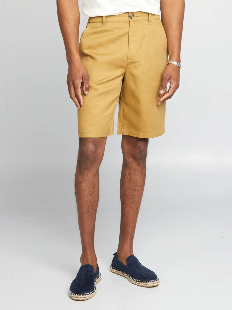 Bermuda en lin   Marron clair