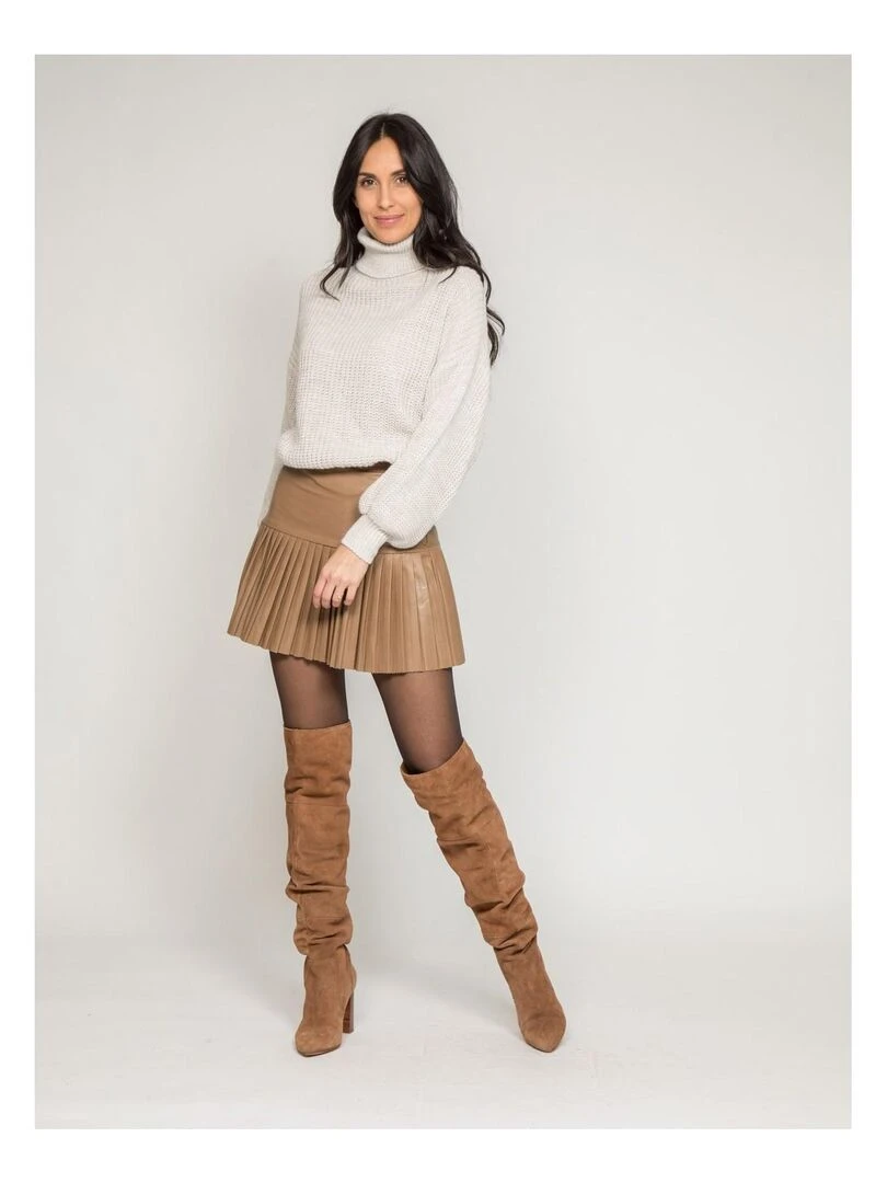 Jupe similicuir XANDREA   Beige