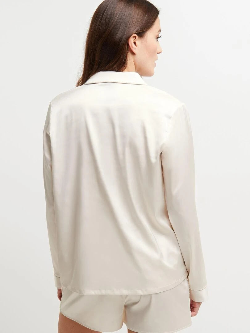 Veste satin Chimene RougeGorge Lingerie Blanc