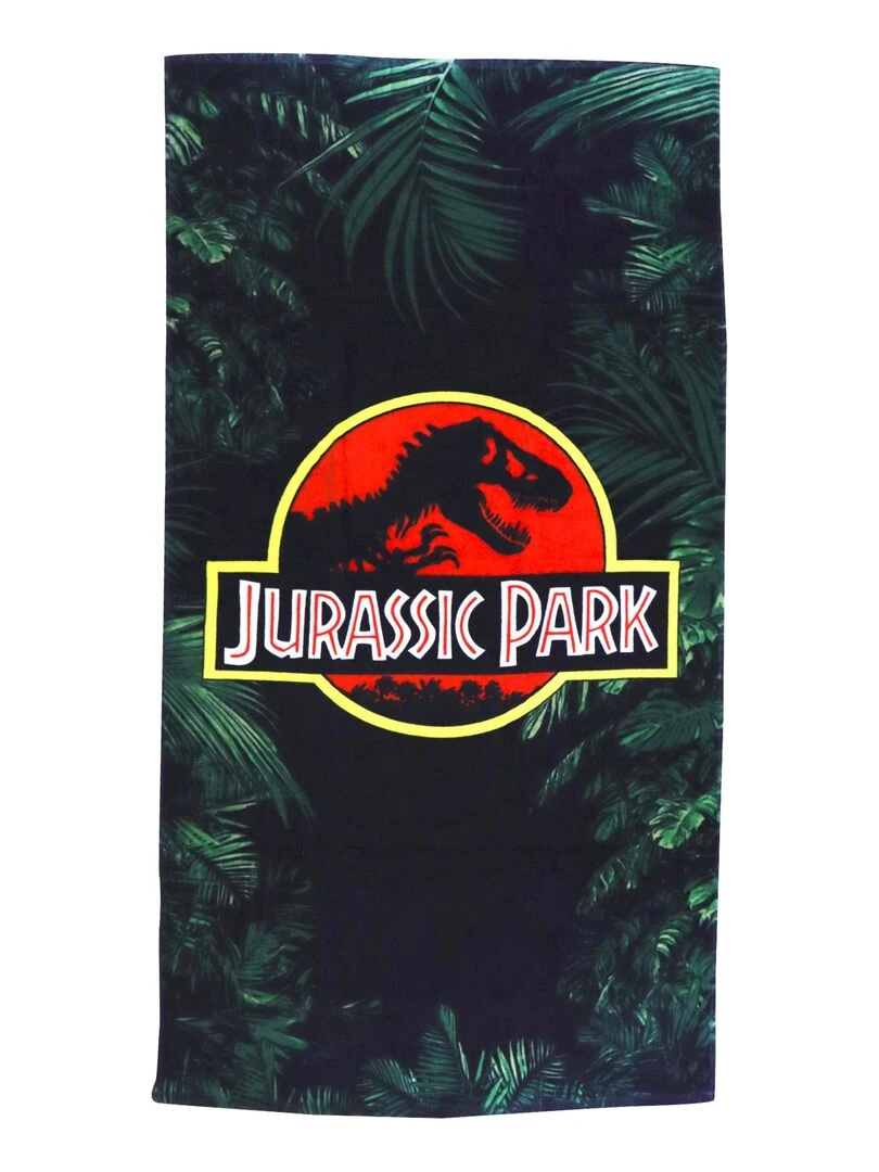 Drap de plage imprimé 100% coton JURASSIC WORLD LEGACY Vert foncé