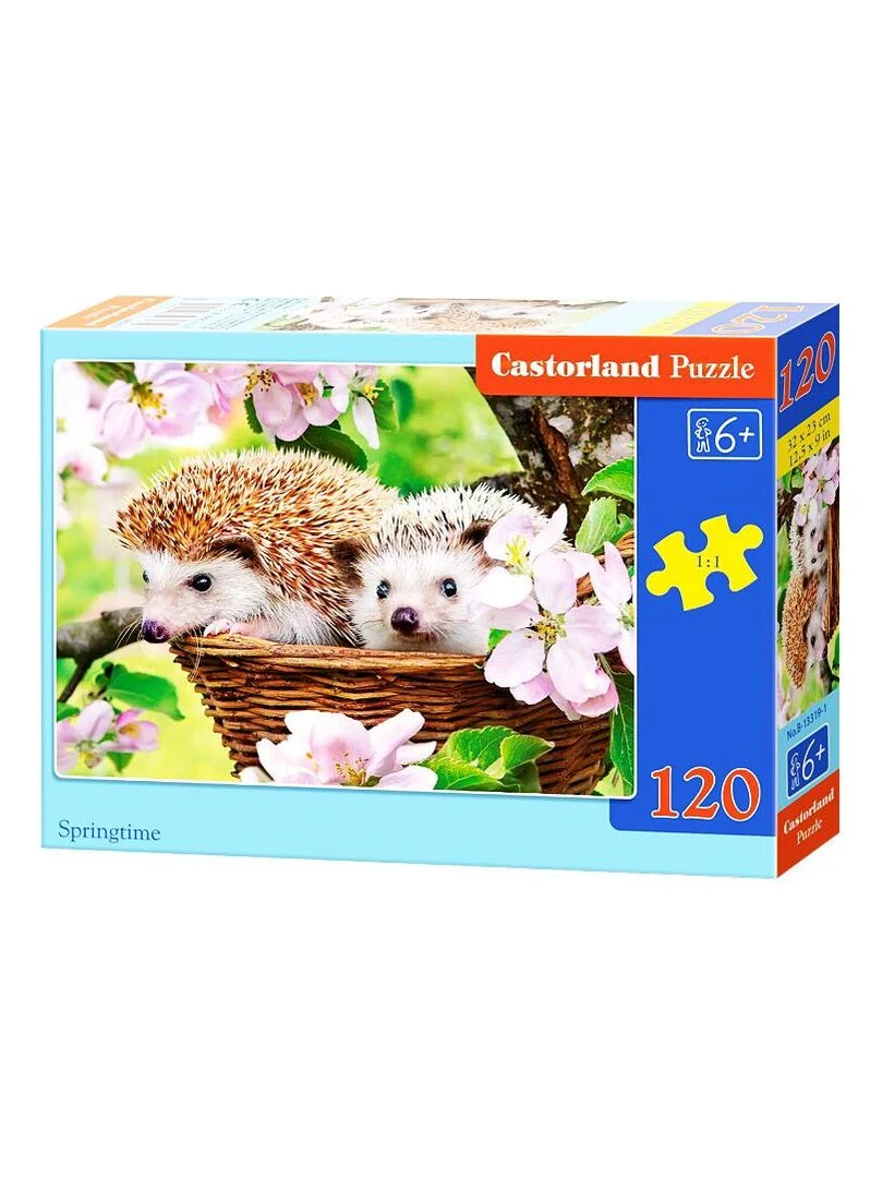 Puzzle 120 pièces : Hérissons au printemps N/A