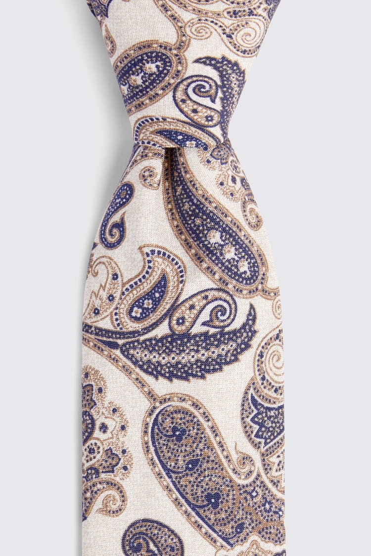 Bottinelli Neutral Silk Paisley Tie Buy Online at Moss