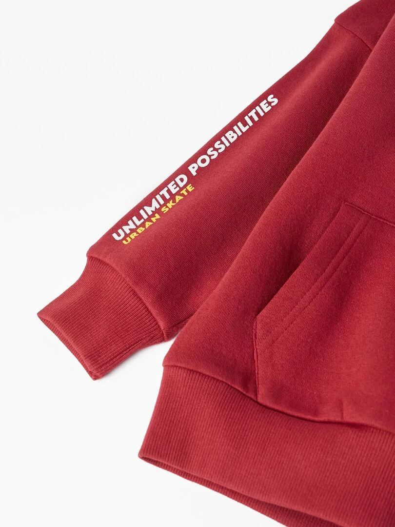 Sweat à capuche en molleton pour garçon 'SK8 Club'  Skater's’ Dictionary   Rouge foncé