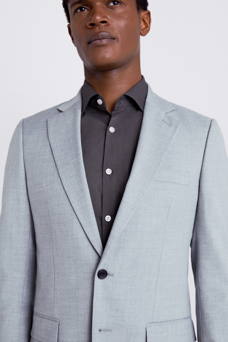 Tailored Fit Grey Stretch Jacket   Buy Online at Moss
