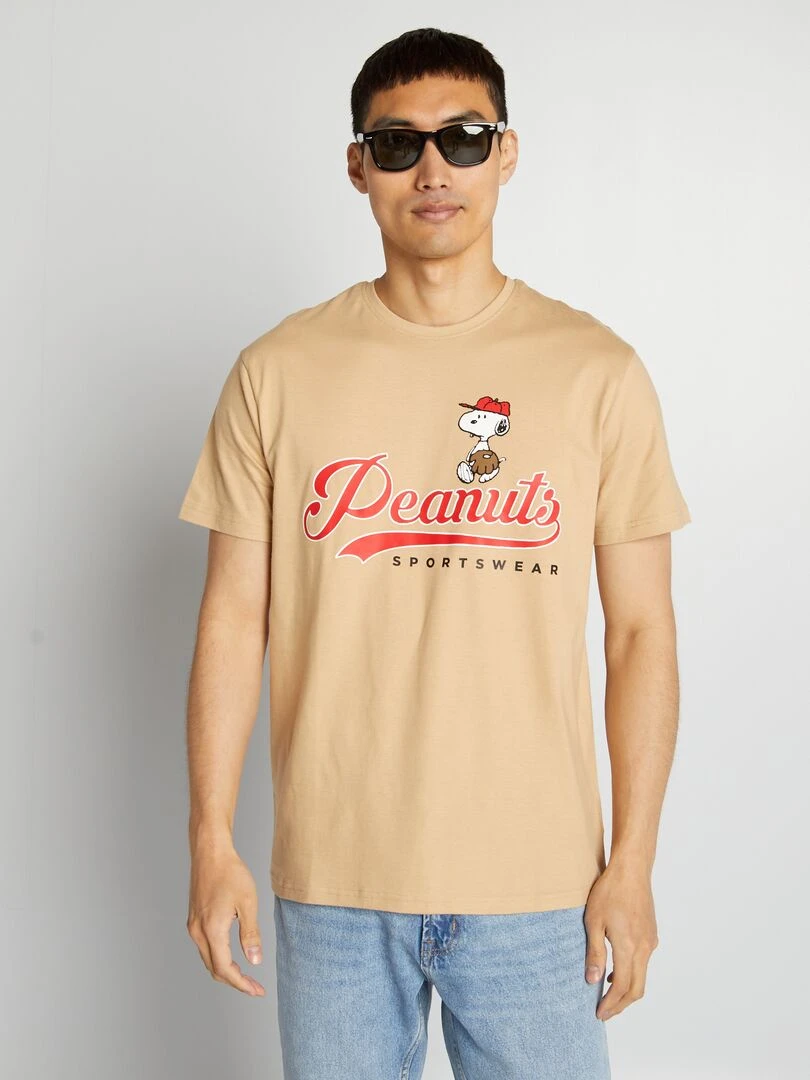 T shirt à manches courtes 'Snoopy'   Beige