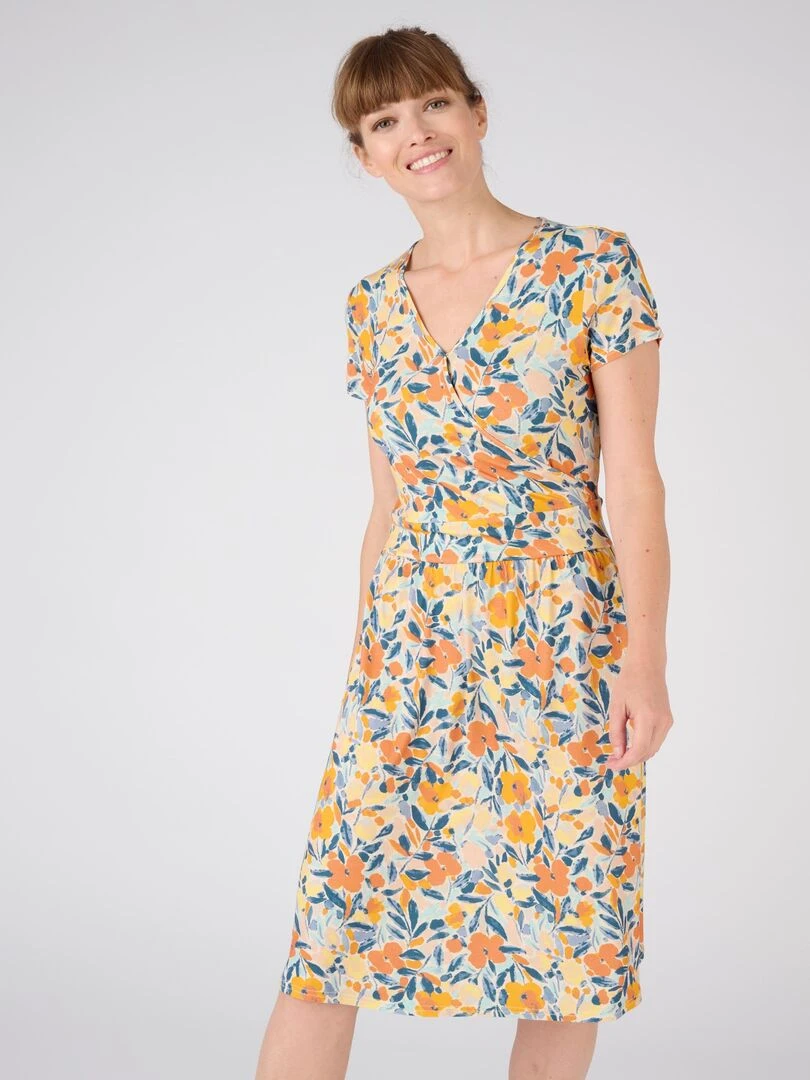 Robe effet cache coeur Damart Orange