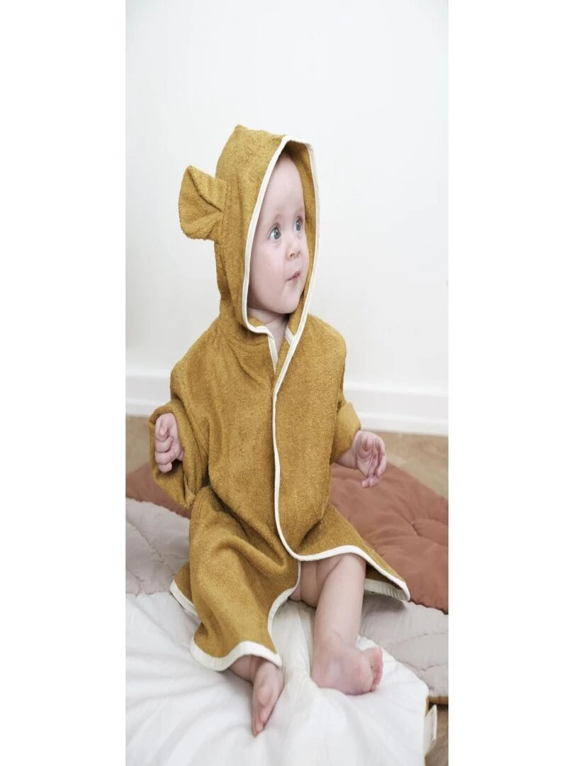 Poncho robe Baby Bear Ochre Ochre One Size Marron