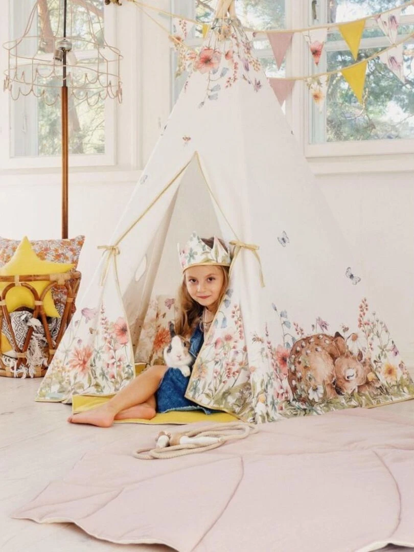Tente Tipi avec tapis "Wildflowers"   Moi Mili   N/A