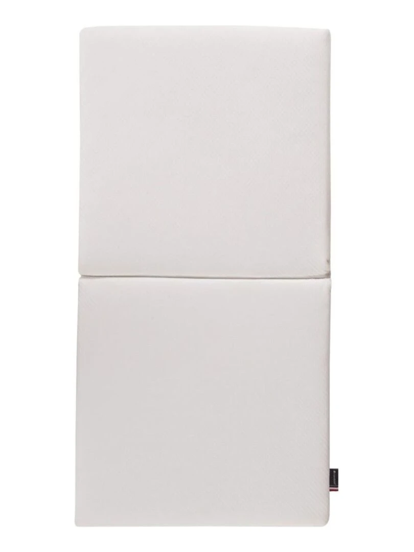 Matelas Bébé Pliant 2 Parties Fibres Déhoussable   60 cm x 120 cm x 7 cm   Ecru