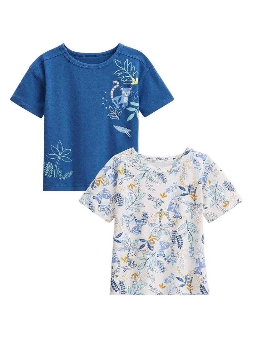 Lot de 2 t shirts bébé manches courtes Gamboa Bleu