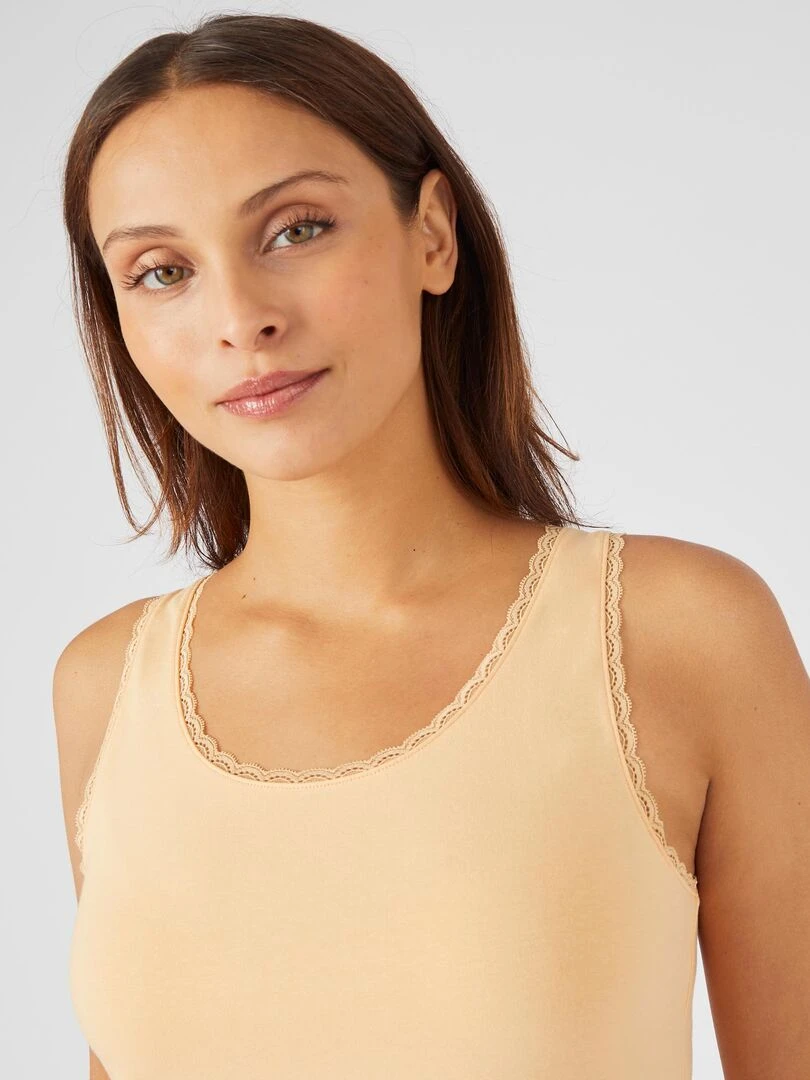 Débardeur Essential maille jersey extensible   Damart   Abricot