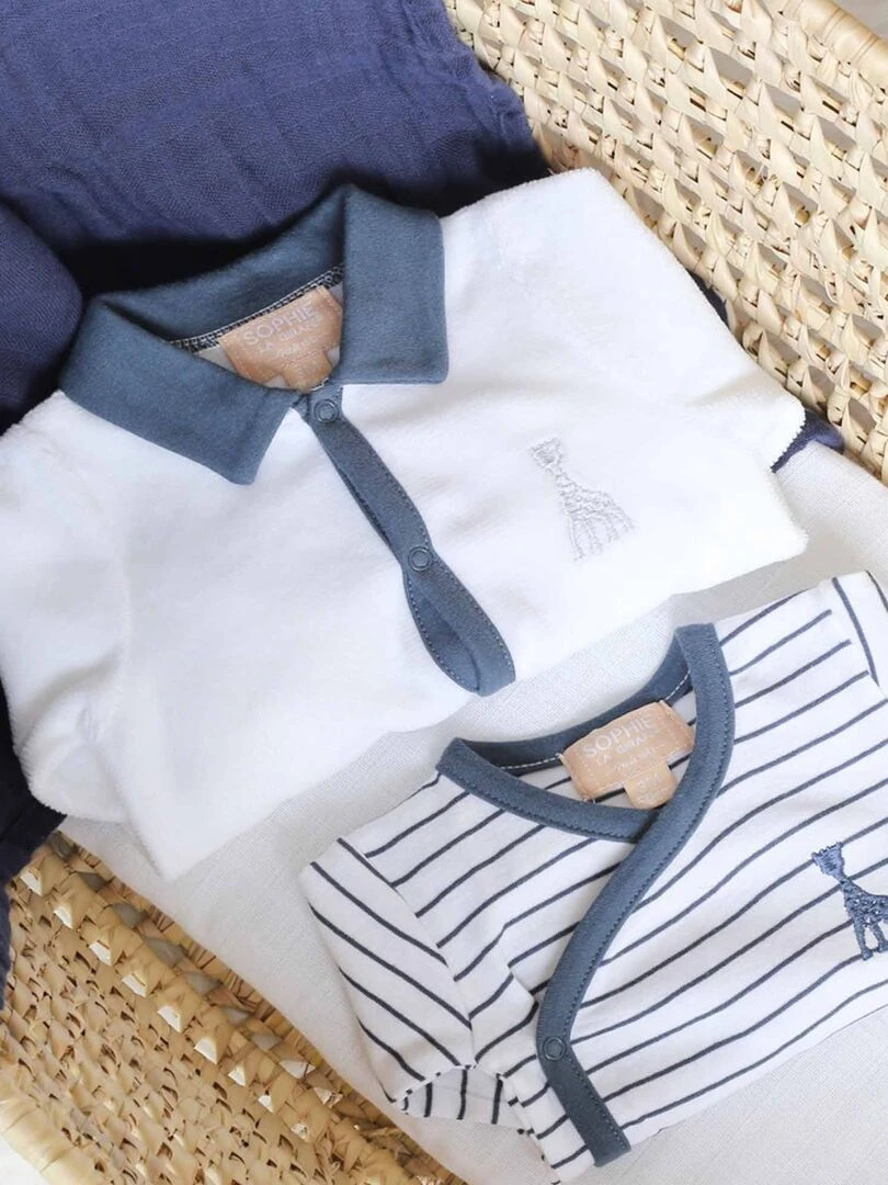 Pyjama en velours blanc Sophie la girafe (3 mois)   Blanc