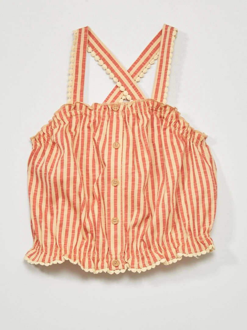 Débardeur rayé   Orange