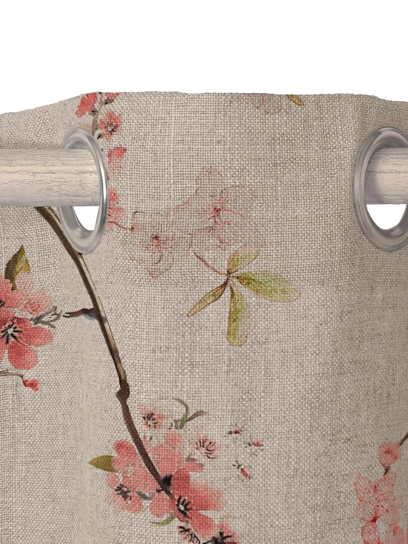 Rideau lin Chinoiserie "Happyfriday"   Blanc