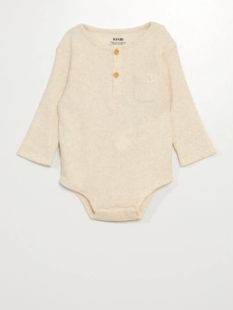 Body en matière côtelée Beige