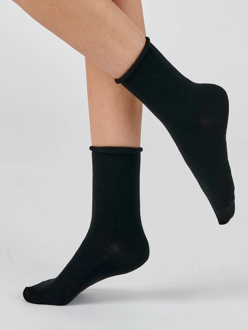 Lot de 2 paires de chaussettes soie et Thermolactyl Damart Noir