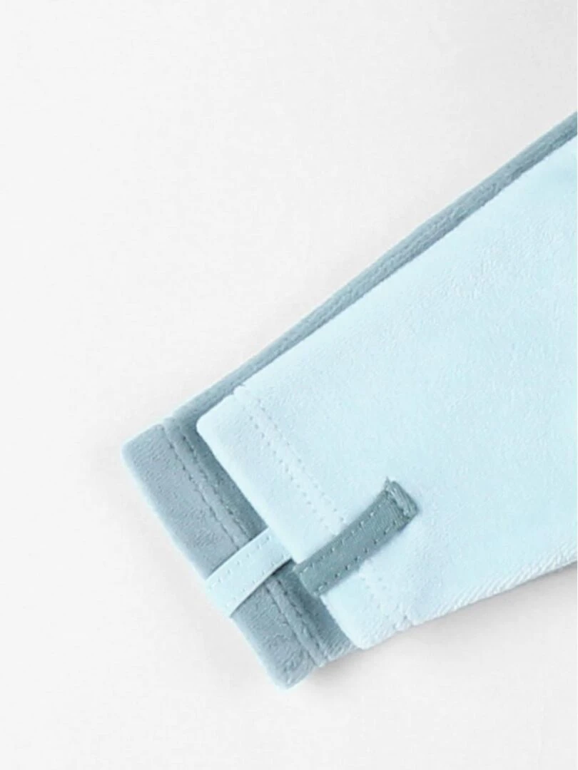 Set de 2 pyjamas 1 pièce en velours  ciel/sauge   Noukie's   Bleu