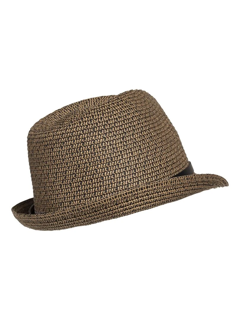 Isotoner Chapeau Femme Trilby Mélangé Lien Marron
