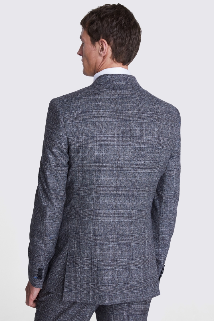 Italian Slim Fit Grey Check Jacket    Buy Online at Moss