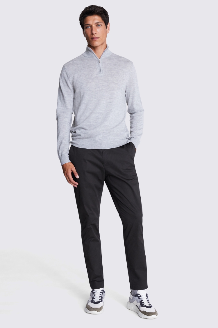 Navy Merino Crew Neck Jumper   Buy Online at Moss