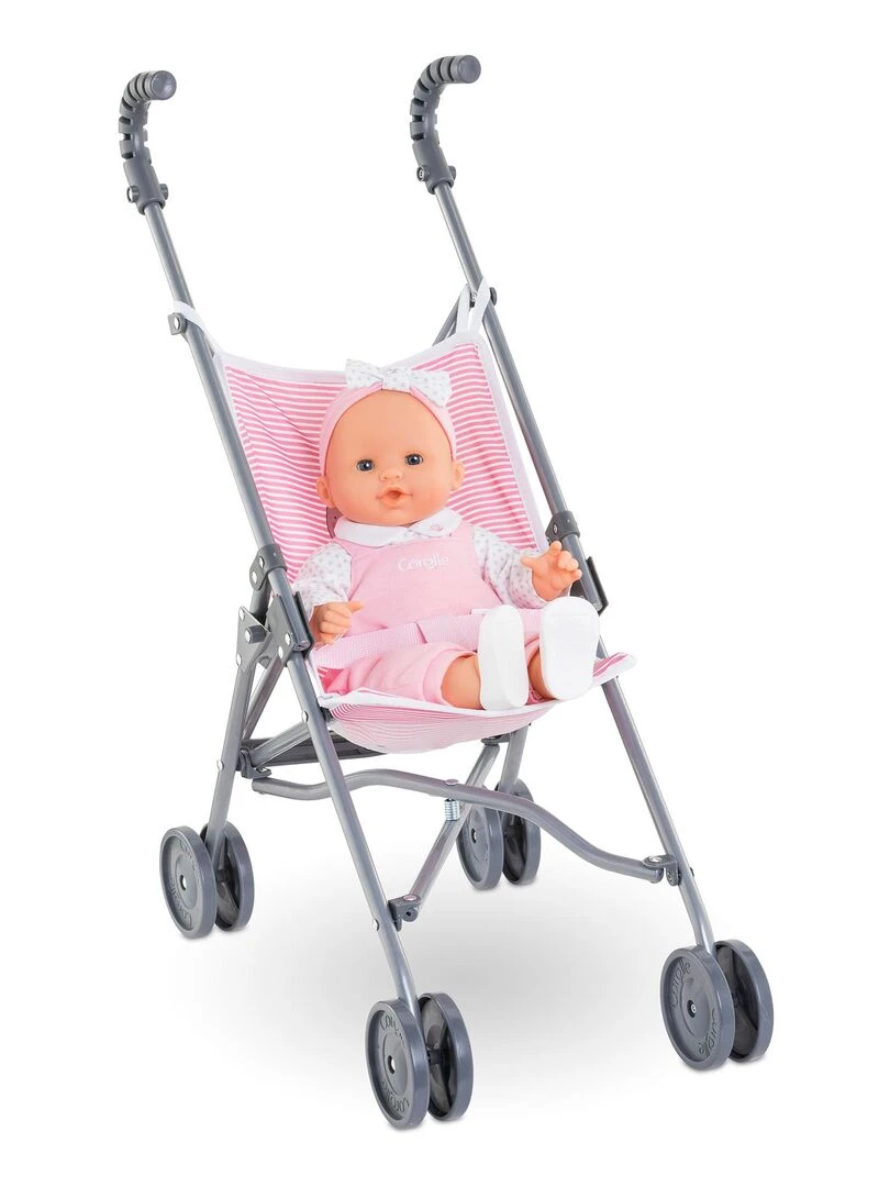 Poussette Canne Rose pour poupon 36/42/52 cm   Rose