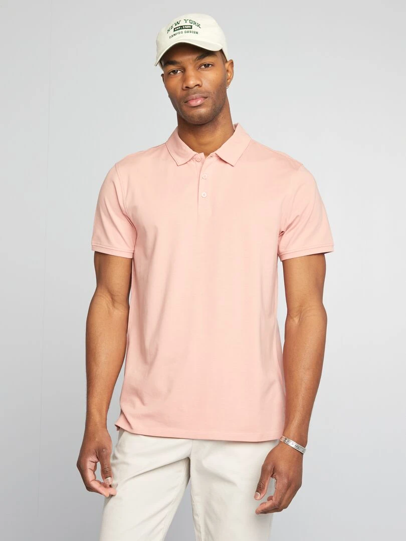 Polo stretch slim fit Rose
