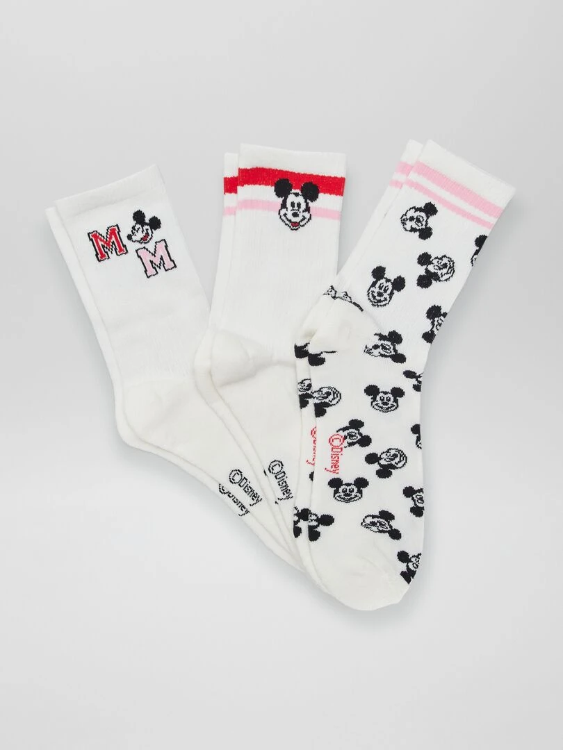 Lot de 3 paires de chaussettes 'Mickey' Blanc